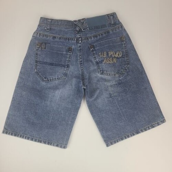 U.S. Polo Assn. Youth Boy's (14) Blue Denim Long Bermuda Jean Shorts - Picture 4 of 9